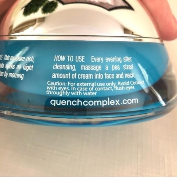 Quench Micro Water Complex Night Relief Crème 1.7 Fl Oz Paraben Free Hydrating - Picture 3 of 5